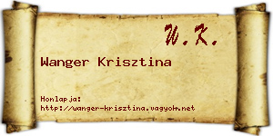 Wanger Krisztina névjegykártya