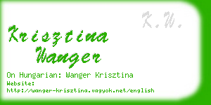 krisztina wanger business card